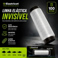 Linha Elástica Para Isca De Pesca Invisível na Agua Elastricot Eco 100 metros