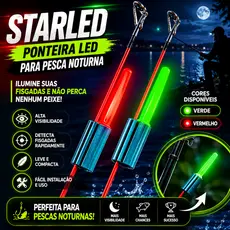 Ponteira LED Para Pesca Noturna Sinalizador Luminoso Vara Pesca StarLed Verde Vermelho