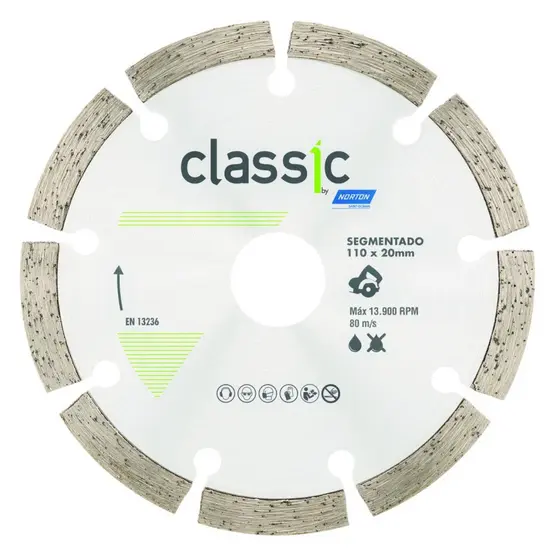 Disco diamantado segmentado 110x20mm para concreto - Norton