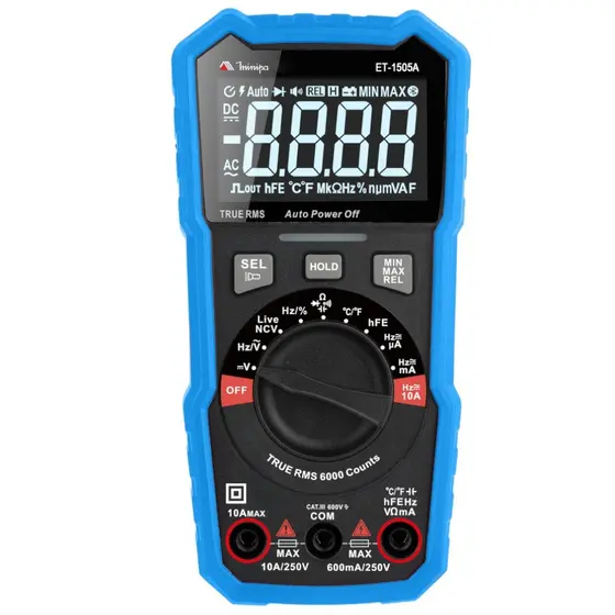 Multímetro digital portátil True RMS CAT III 600V - ET-1505A Minipa