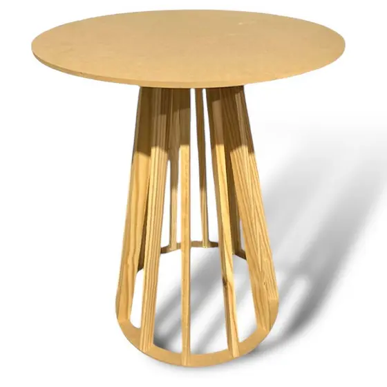 Mesa De Festa Ripada 71x50 Mini Table Em Mdf Cru Pés em Pinus Reforçados