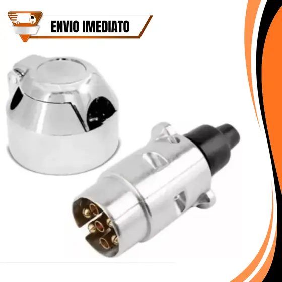 Kit Tomada Femea + Macho 6 Polos Para Engate Reboque Carretinha