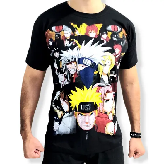 Camiseta Família Naruto Equipe Shippuden Ultimate Camisa Ninja Blusa Ogabel