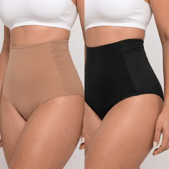 Kit Calcinhas Cinta Modeladora Alta Compressão Reduz Barriga Modela Cintura