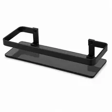 Porta Shampoo Para Banheiro Reto Luxo Vidro 8mm Preto Fumê