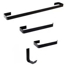 Kit Para Banheiro 4 Peças Luxo Preto Fosco