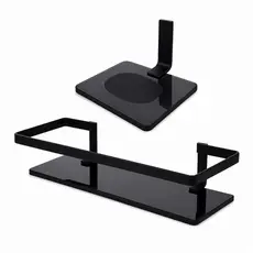 PORTA SHAMPOO E SABONETEIRA, SABONETE, VIDRO, PRETO FOSCO