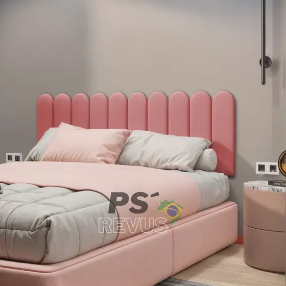 Kit Cabeceira  Estofada Para Cama Box 45x20cm Nuvem - Todos os Tamanhos