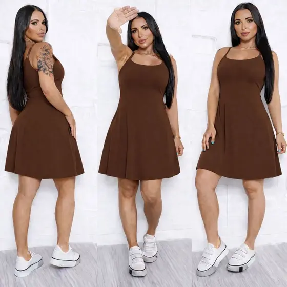 Vestidos  Envio Rápido casual de alça estampado, e lisoconfortável e versátil