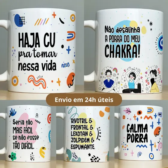 Caneca Personalizada Porcelana com Frases Engraçadas Divertidas para Presente Xícara