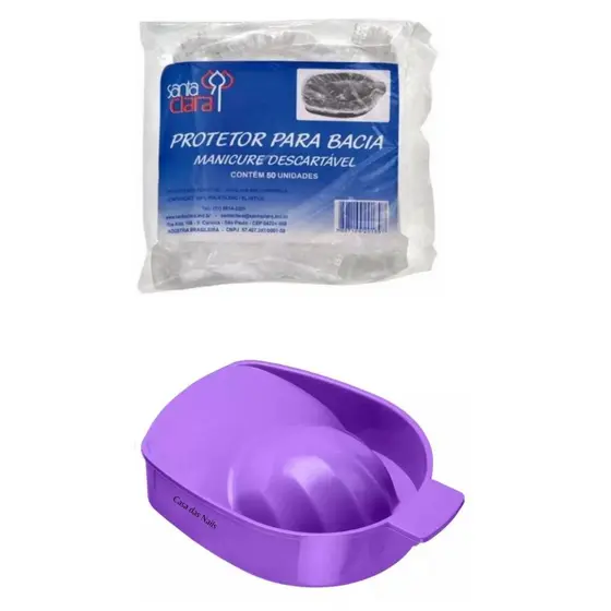 Kit Bacia anatômica manicure + Protetor de Bacia Manicure c/50 unidades - Santa Clara