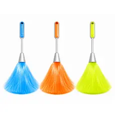 Kit 2 Espanadores de Nylon Sintético Cabo Plástico Verde