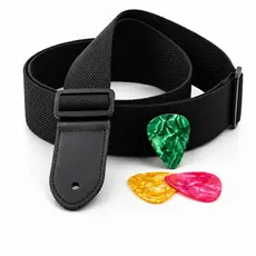 Correia Premium + 3 Palhetas Para Violão Viola Ukulele Cavaquinho Guitarra Contra Baixo