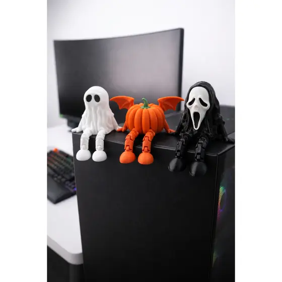 Kit Pânico | Fantasma | Abóbora | Ghostface | Decorativos Articulados | gamer | Estante +BRINDE