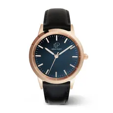 Relógio Masculino De Luxo Clássico Couro Preto New Port 40mm
