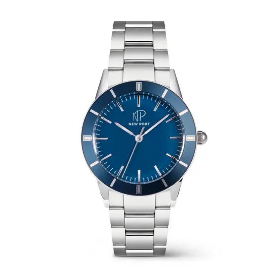 Relógio Masculino Azul Elegante Casual Analógico New Port