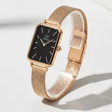 Relógio Feminino Quadrado Casual Elegante Analógico New Port