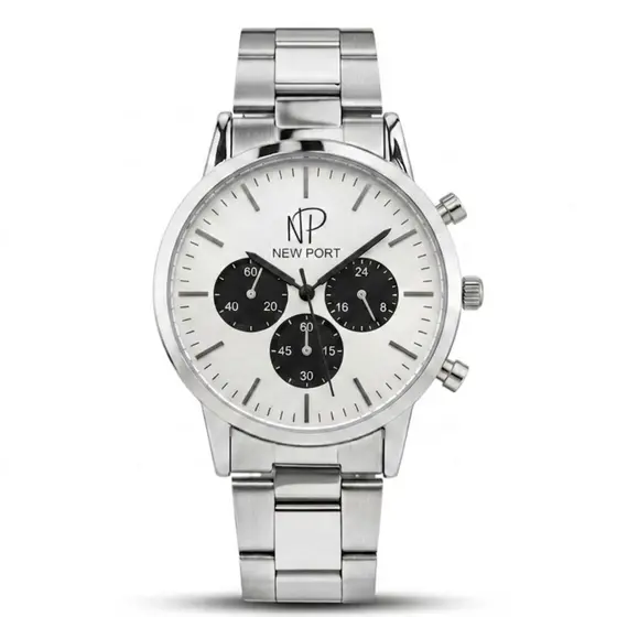 Relógio Masculino Cronógrafo Prova Dágua Casual 42mm NewPort