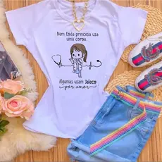 Promoção Camiseta blusa T-shirt Feminina ENFERMAGEM NEM TODA PRINCESA USA JALECO