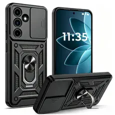 Capa de telefone rígida para choque e queda com suporte de metal Para Galaxy A57 A37 A27 A17 A16 A26 A36 A56 A15 A55 A54