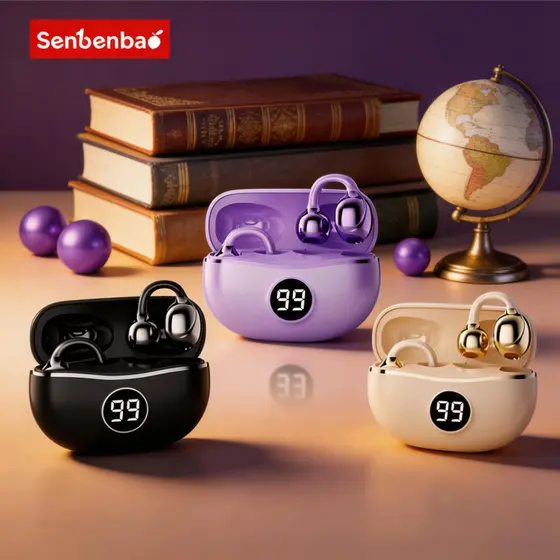 SenBenBao S151 Fone De Ouvido Ambie Sound Earcuffs Condução De Ossos Sem Fio Bluetooth 5.4 Auriculares TWS Earbuds