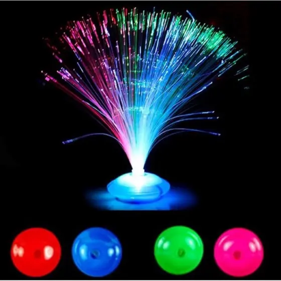 5 Abajur De Luminária Fibra Ótica Neon Para Mesa de Festa