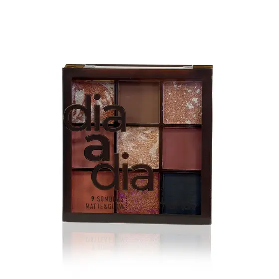 Paleta de Sombras 9 Cores Dia a Dia Mahav