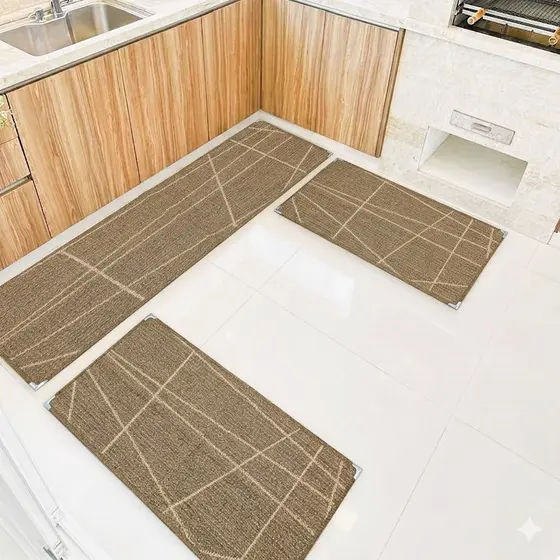 Jogo Tapete Cozinha Kit 3 Peças Sisal Antiderrapante Sala