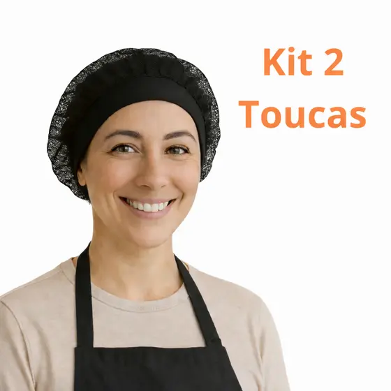 Kit 2 Toucas Telinha Unisex Para Cozinha Restaurante Bar Hotel Padaria Manipulação de Alimentos