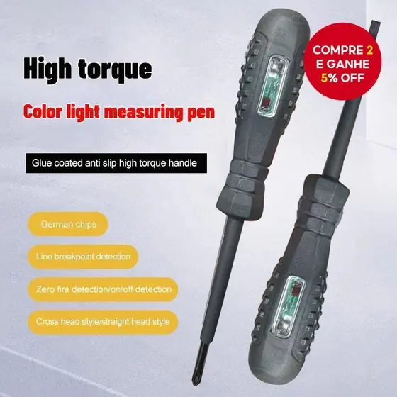 Caneta elétrica de torque alto, chave de fenda, multifuncional inteligente dedicada ao eletricista, medidor de ruptura