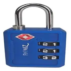 Cadeado Com Segredo Em Zamac Tsa 30z Cor Azul - Papaiz