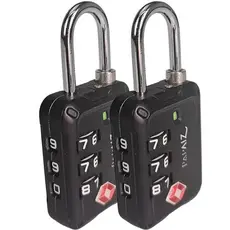 Kit 2 Cadeados 30Z Com 3 Dígitos Secretos Tsa Zamac - Papaiz