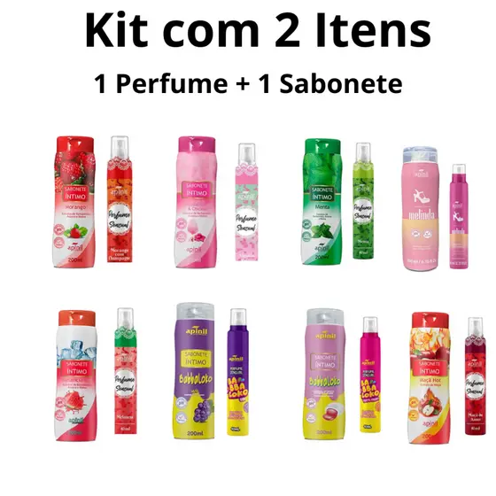 Kit Com 2 Unidades - 1 Sabonete íntimo Feminino + 1 Perfume Aromatizador de Calcinha - Apinil cosmeticos