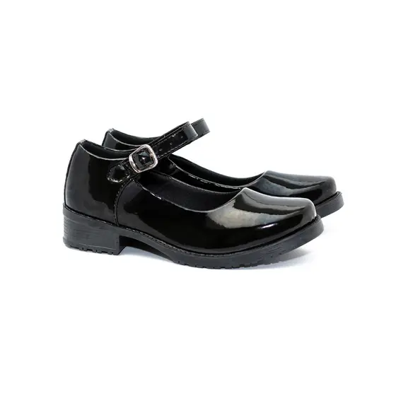 Sapato Mary Jane Feminino Salto Baixo com Fivela Ajustável