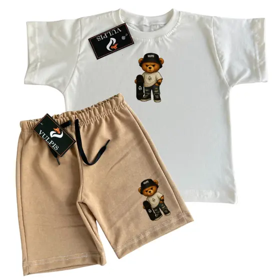 Conjunto Camiseta E Bermuda Infantil Menino Confortavel E Estilosa