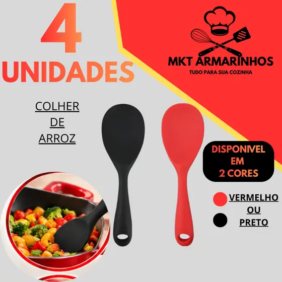 Kit Colher de Servir Arroz 21CM Utensílio Durabilidade e Qualidade para sua cozinha linha premium