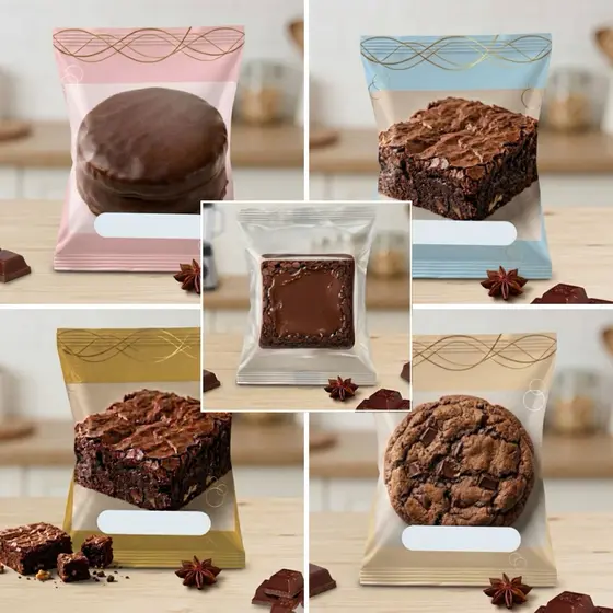 Embalagem Brownie Cookie Pao de Mel Palha Italiana Bolo Gelado 9,5x14cm BOPP