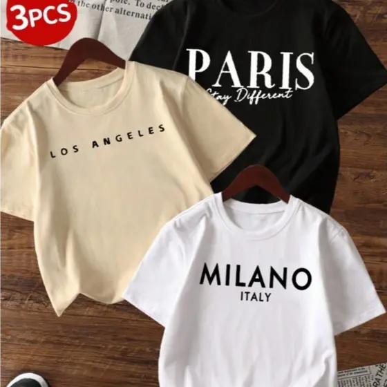 Kit 3 Camiseta Infantil Moda Casual Estampa Sofisticada Premium 100% Algodão Estampada