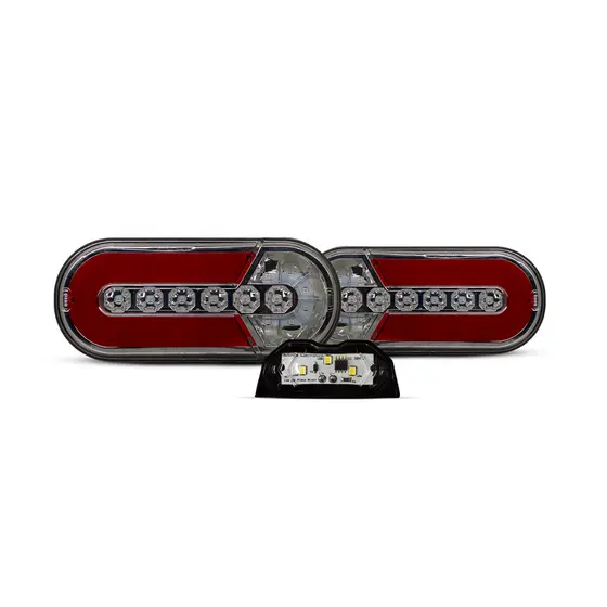 Par Lanterna Traseira Led Carretinha Neo C/luz Placa 12v