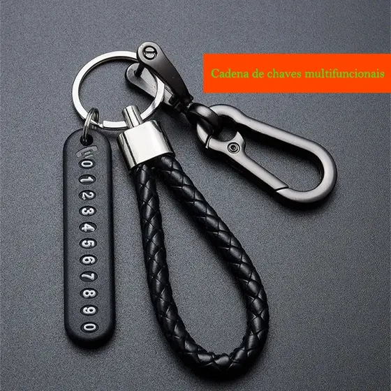 Chaveiro De Couro Antiperda Com Número De Telef one  Chaveiro Para Carro / Pingente