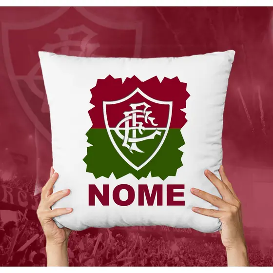 Almofada Fluminense Personalizada Com Nome Enchimento em Micro Fibra 100% Siliconada - Antialérgica (Bem Fofinha)