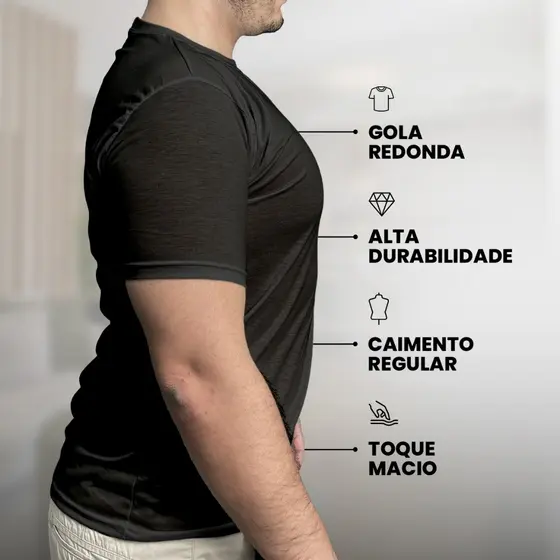 Blusa Lisa Malha Premium Camiseta 100% Anti Pilling