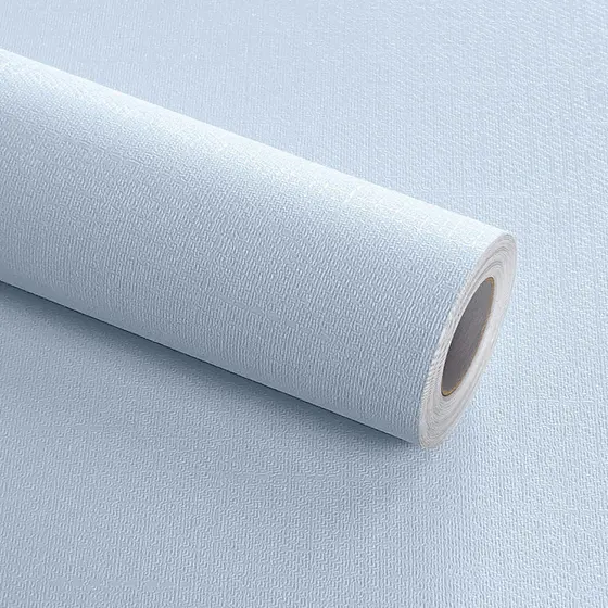 10 Metros de Papel Parede Lavavel Textura Linho Azul Claro