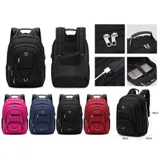 Mochila Escolar Resistente Bem Espaçosa Faculdade Trabalho Viagem Cabo De Aco Usb/Fone RC-20191