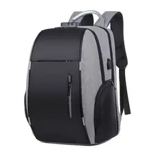 Mochila Notebook Anti Furto Alça Impermeável Reforçada Cadeado Saida Cabo Aux Usb Fone Ouvido 3302