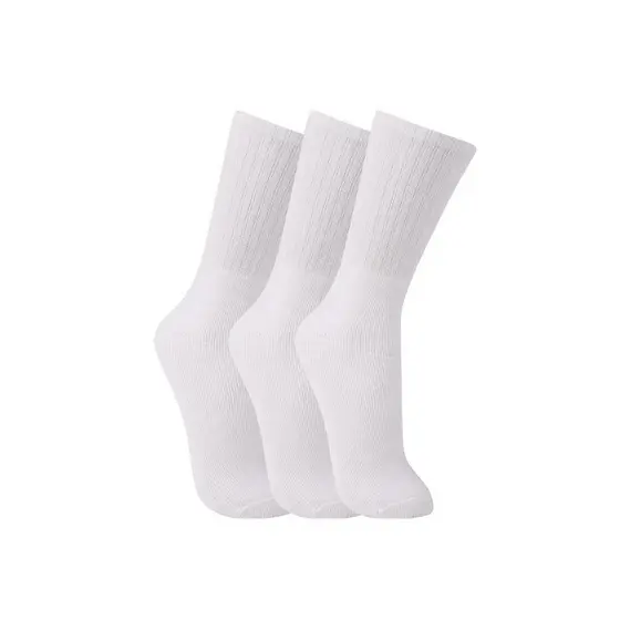 18 Pares Meia Sport 100% Branca Cano Alto Grossa Algodão