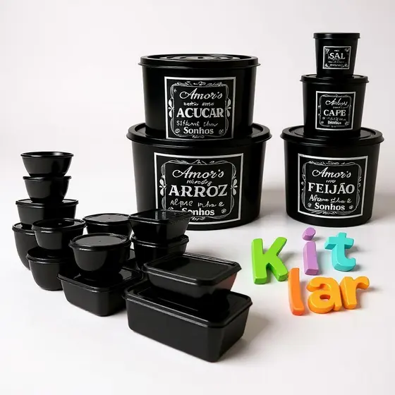 KIT LAR 15 POTES + MANTIMENTOS 5 PEÇAS