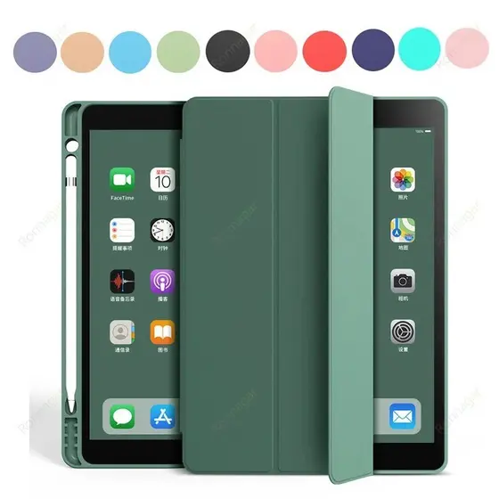 Capa iPad Magnetico Inteligente Com Slot De Canetas Compativel Ipad Mini Air 1 2 3 5 6 Pro10 5 7 8 9 Qualidade Premium