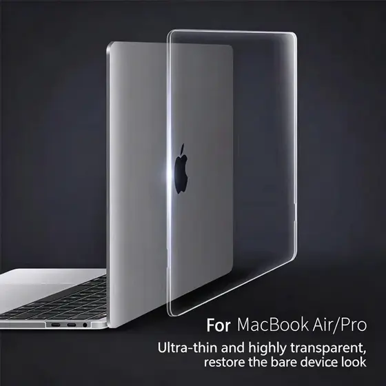 Capa Case para MacBook Air 13 15 Pro 14 Transparente Brilhante Resistente Qualidade Premium