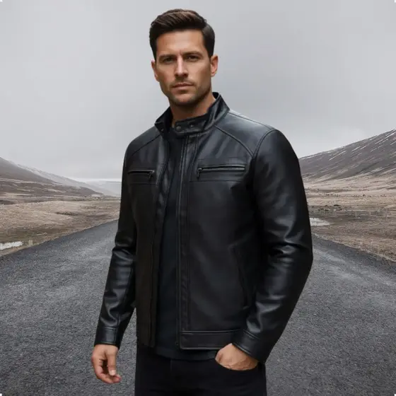 Jaqueta De Couro Masculino Slim Resistente Frio Inverno